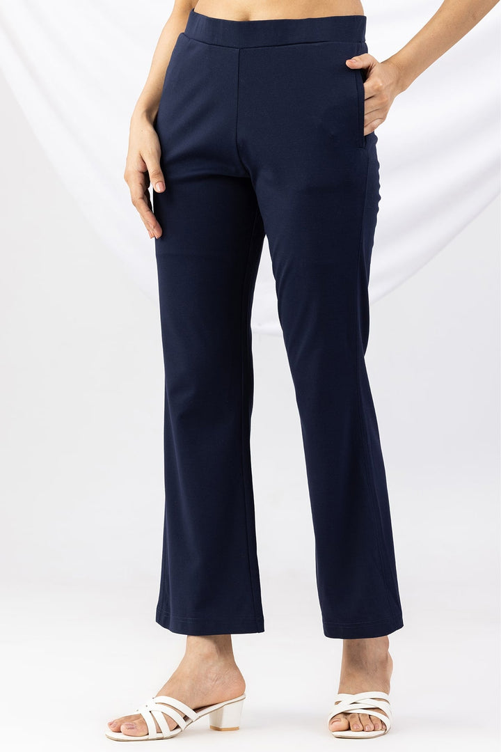 Navy Tencel Roma Spandex Pant