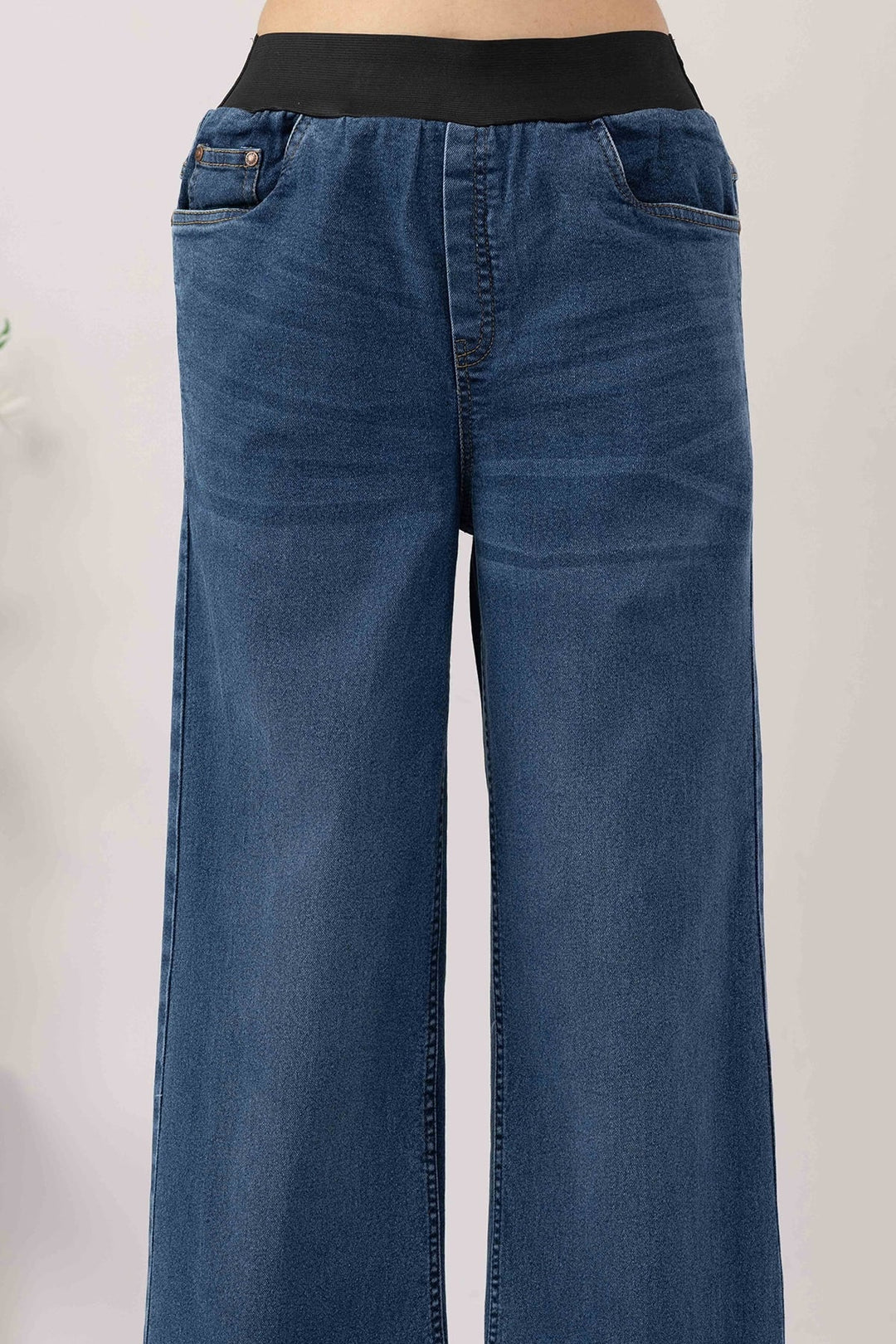 Wide Leg Blue Denim Jeans