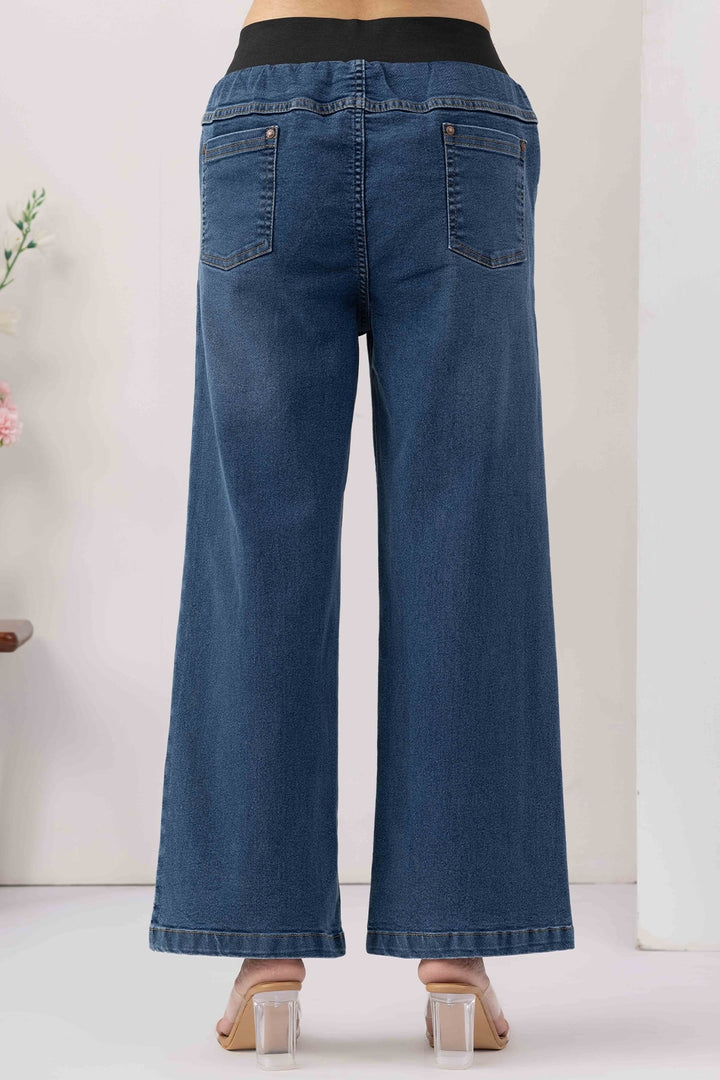 Wide Leg Blue Denim Jeans