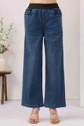 Wide Leg Blue Denim Jeans