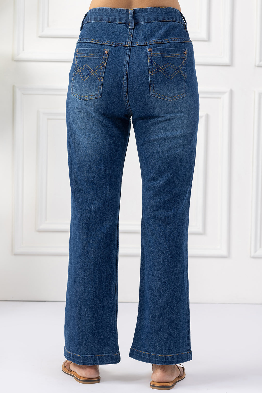 Blue Cotton Denim with Bell Bottom