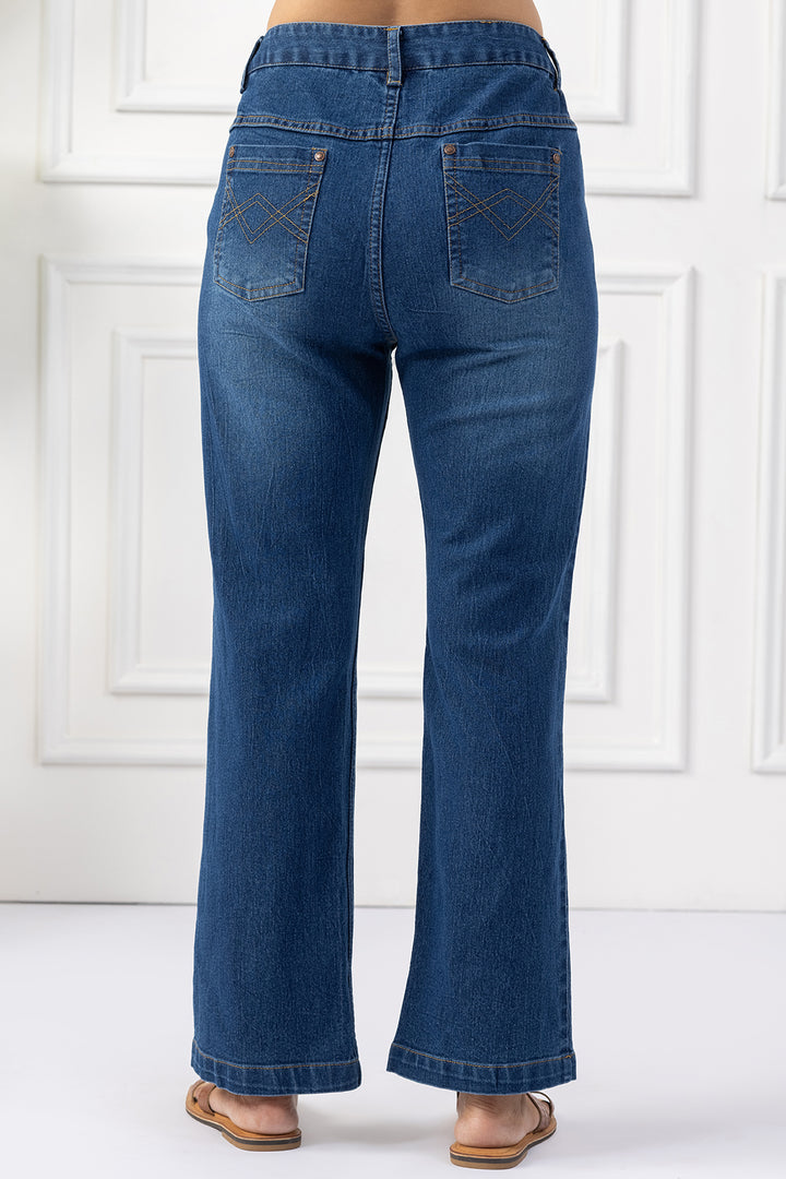 Blue Cotton Denim with Bell Bottom