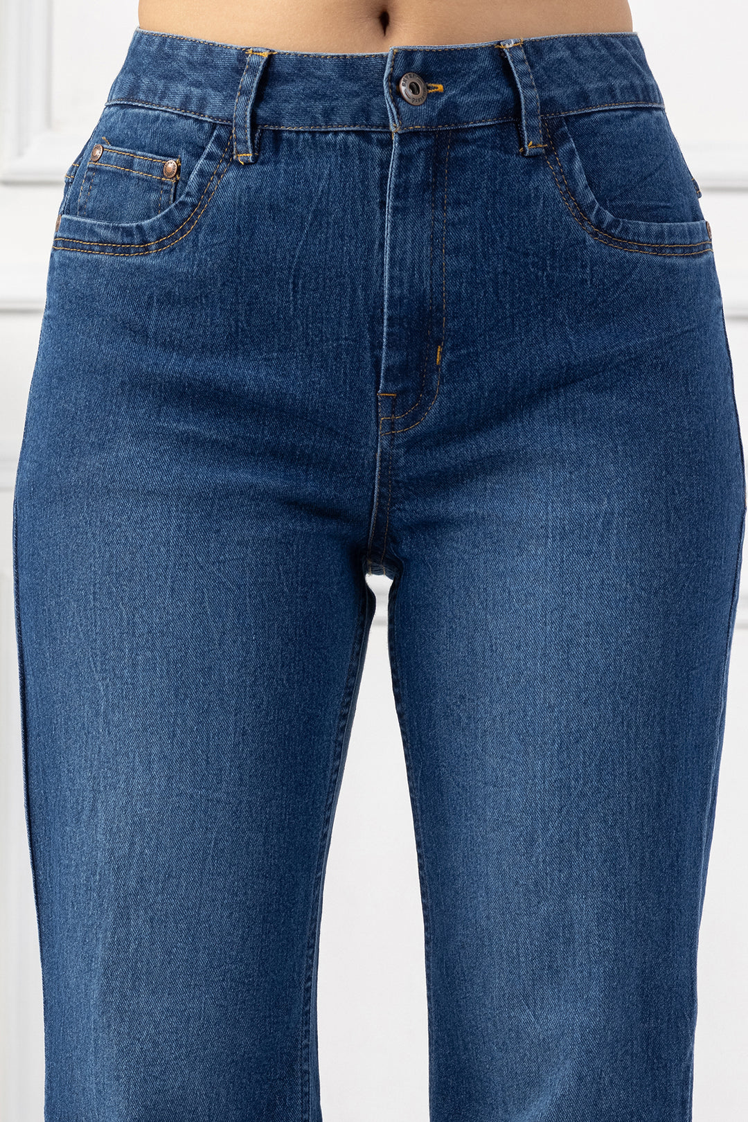 Blue Cotton Denim with Bell Bottom
