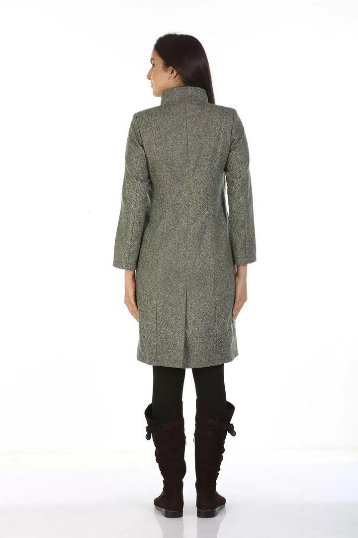 Woolen Collered Winter Overcoat (Grey)