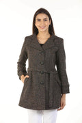 Woolen Lapel Collared Brown Jacket