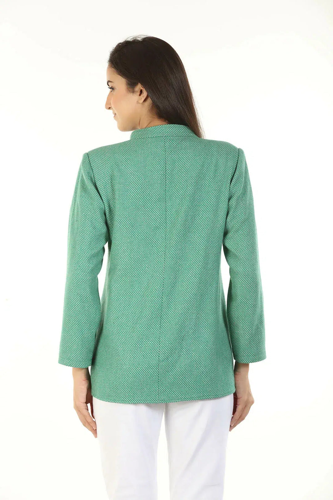 Woolen Winter Jacket with Standing Collar (Green)