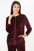 Velvet Round Neck Hoodie