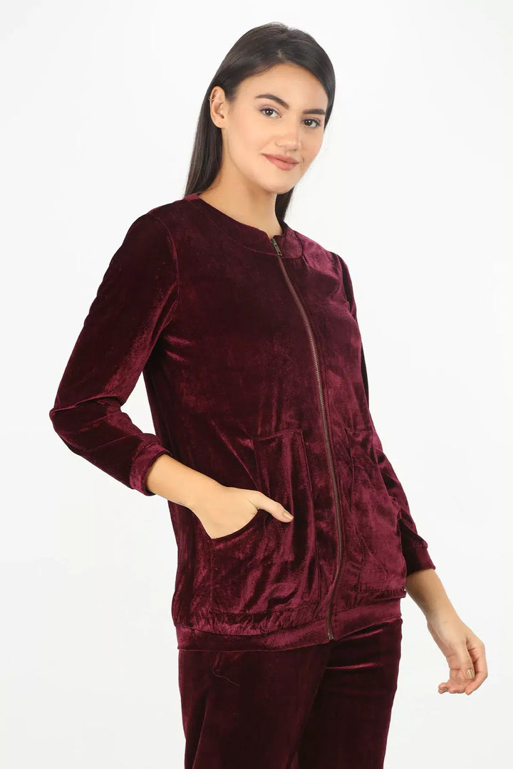 Velvet Round Neck Hoodie