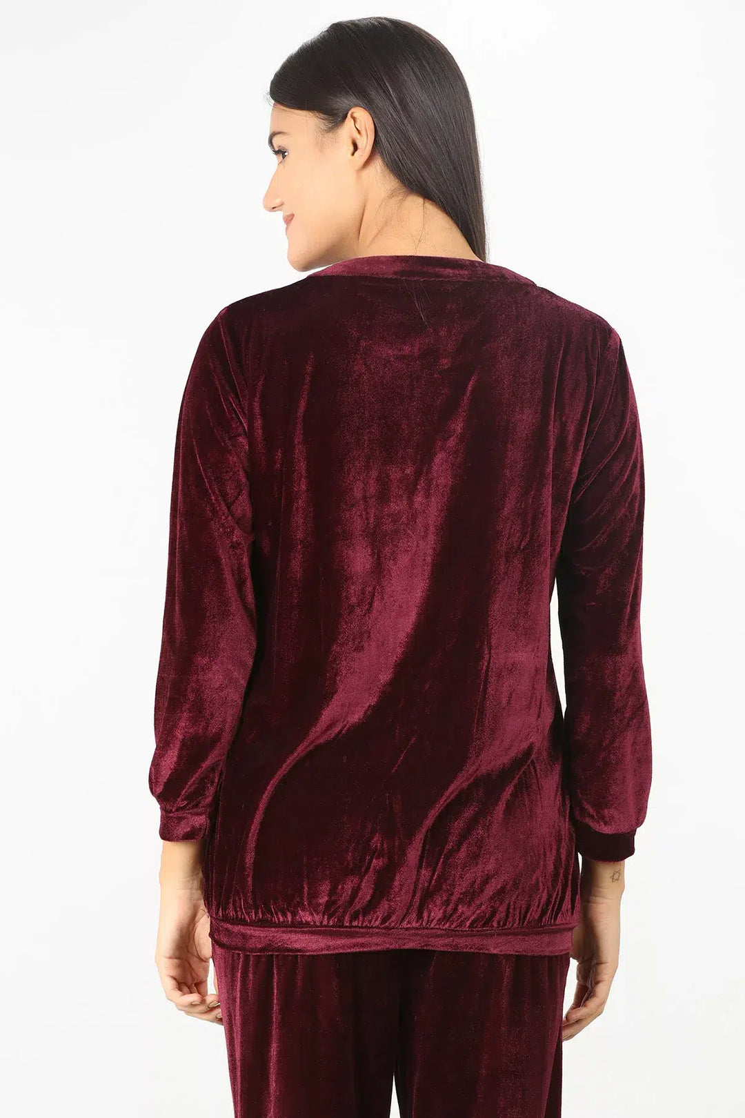 Velvet Round Neck Hoodie