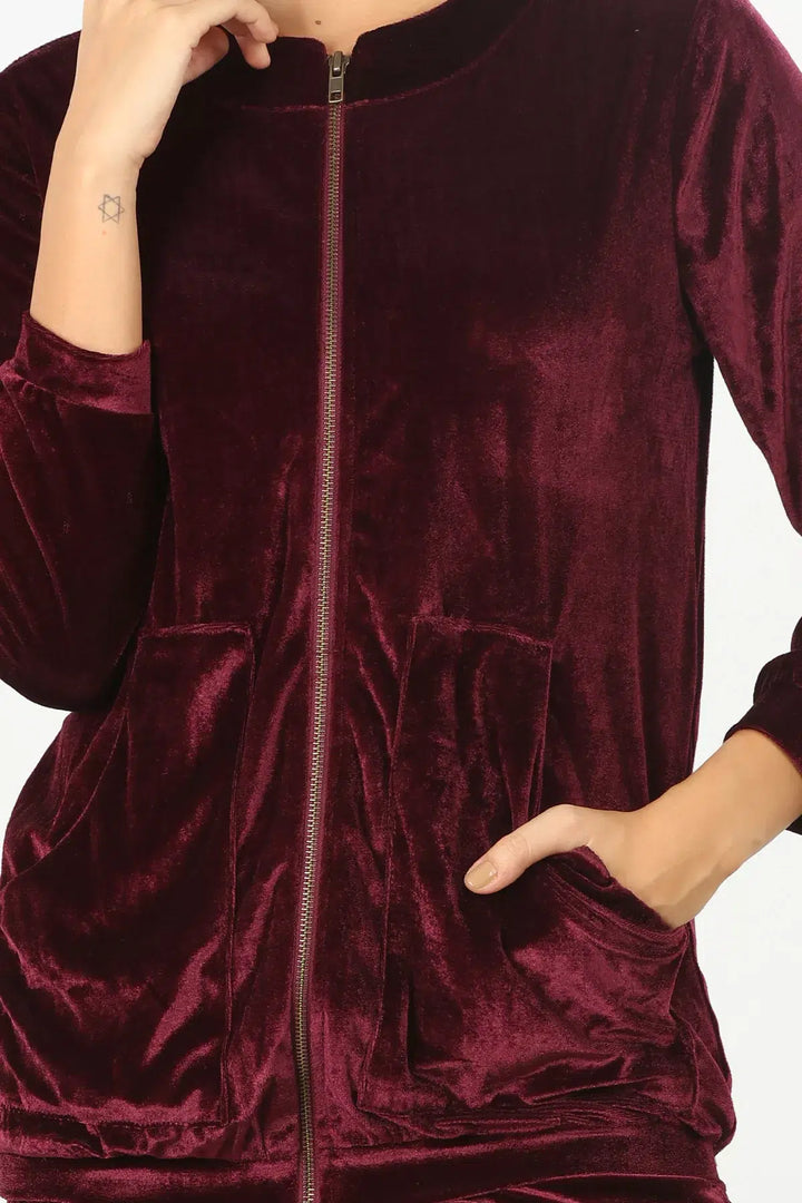 Velvet Round Neck Hoodie