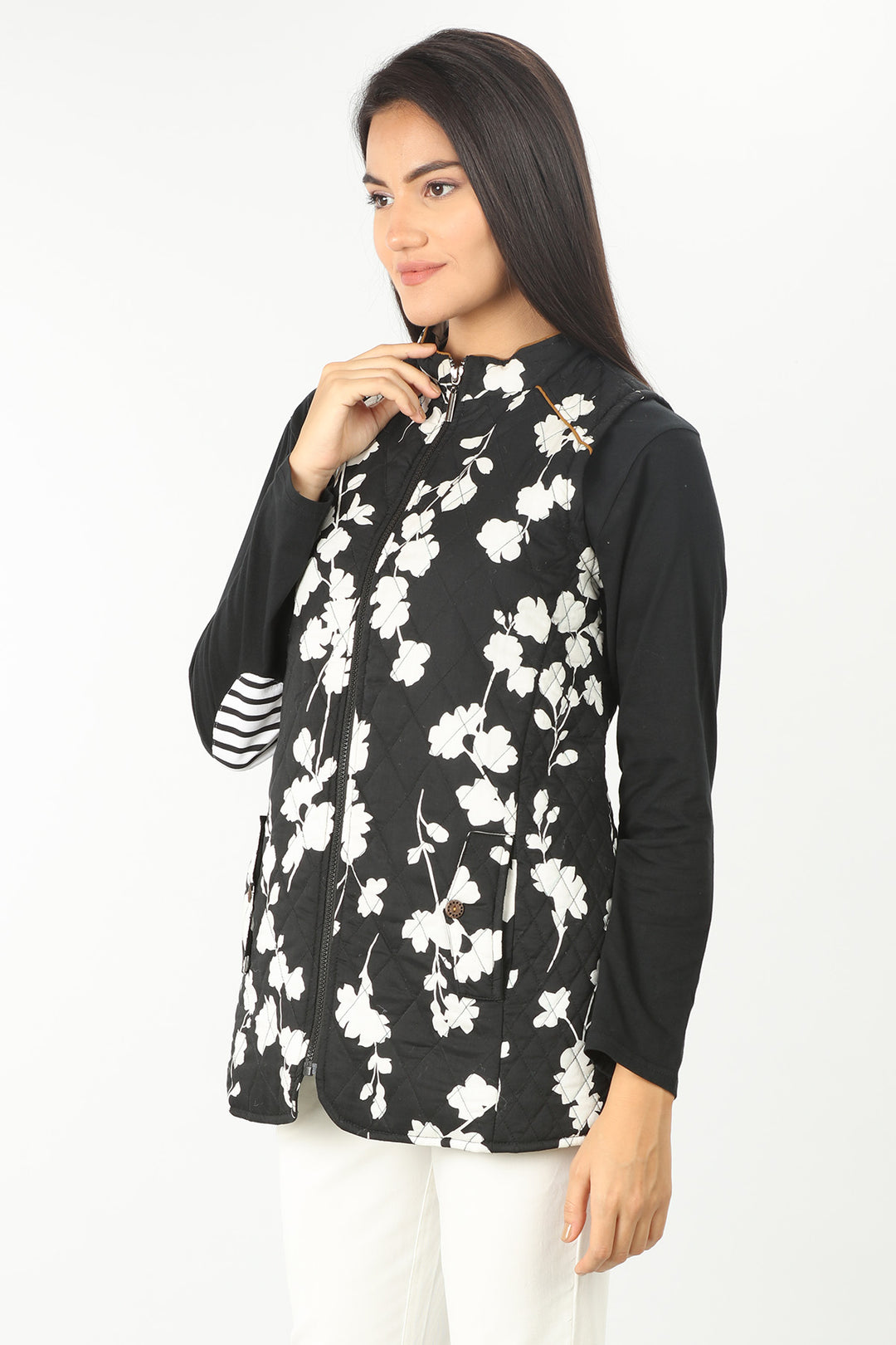 Black Floral Print Jacket