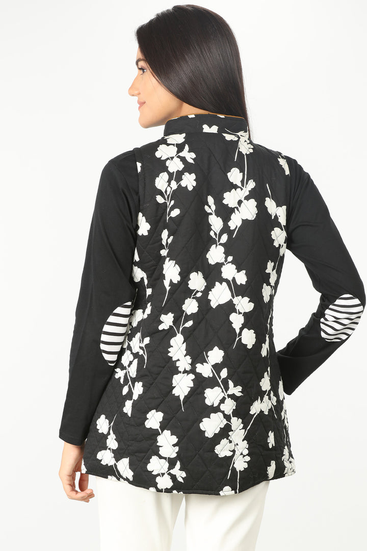 Black Floral Print Jacket