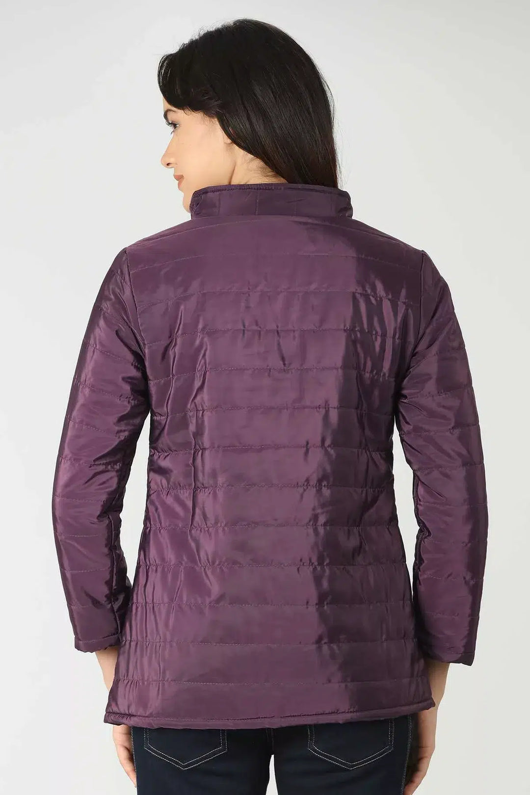 Purple Quilted Taffeta Winter Jacket