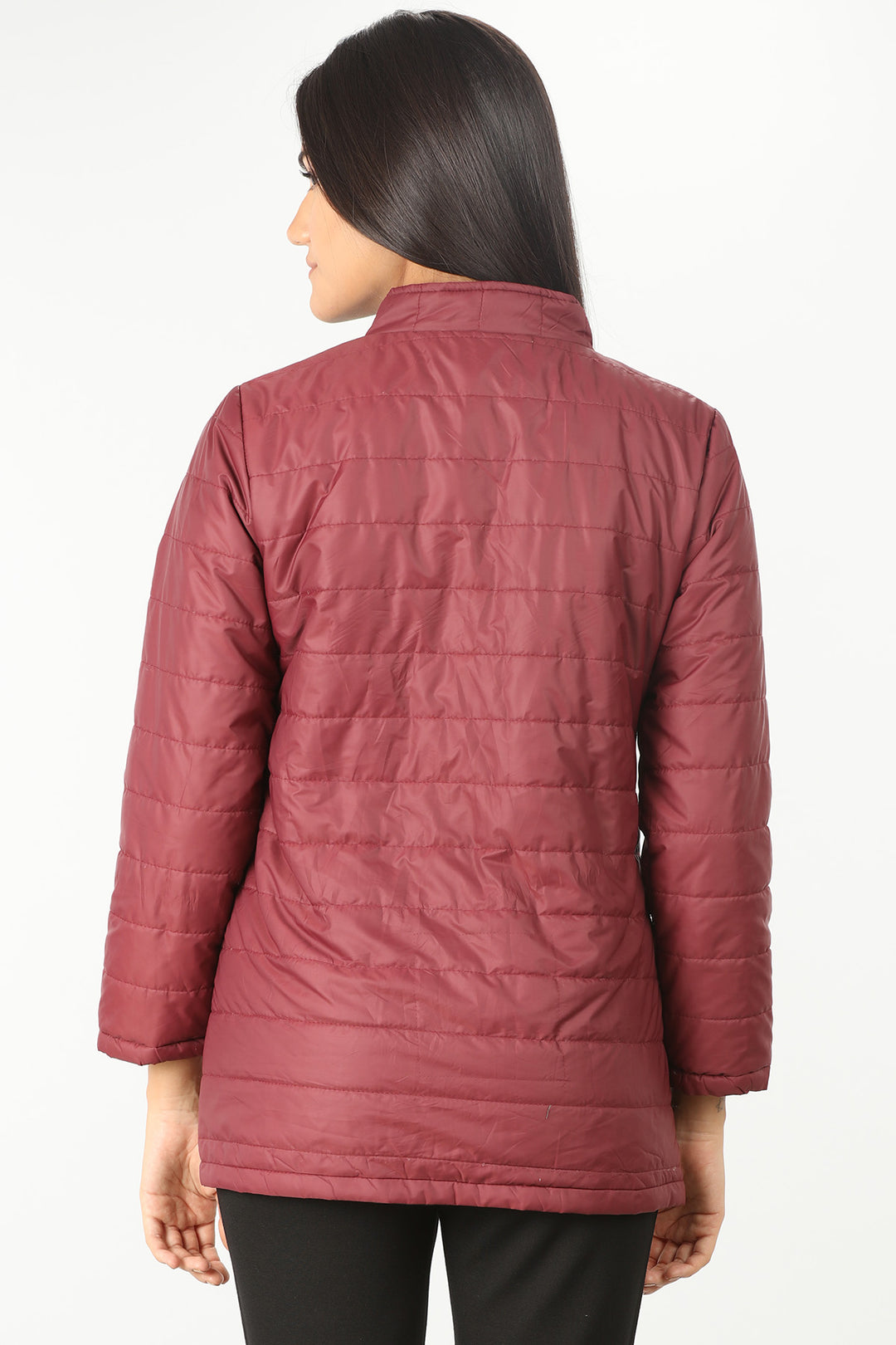 Maroon high neck Jacket