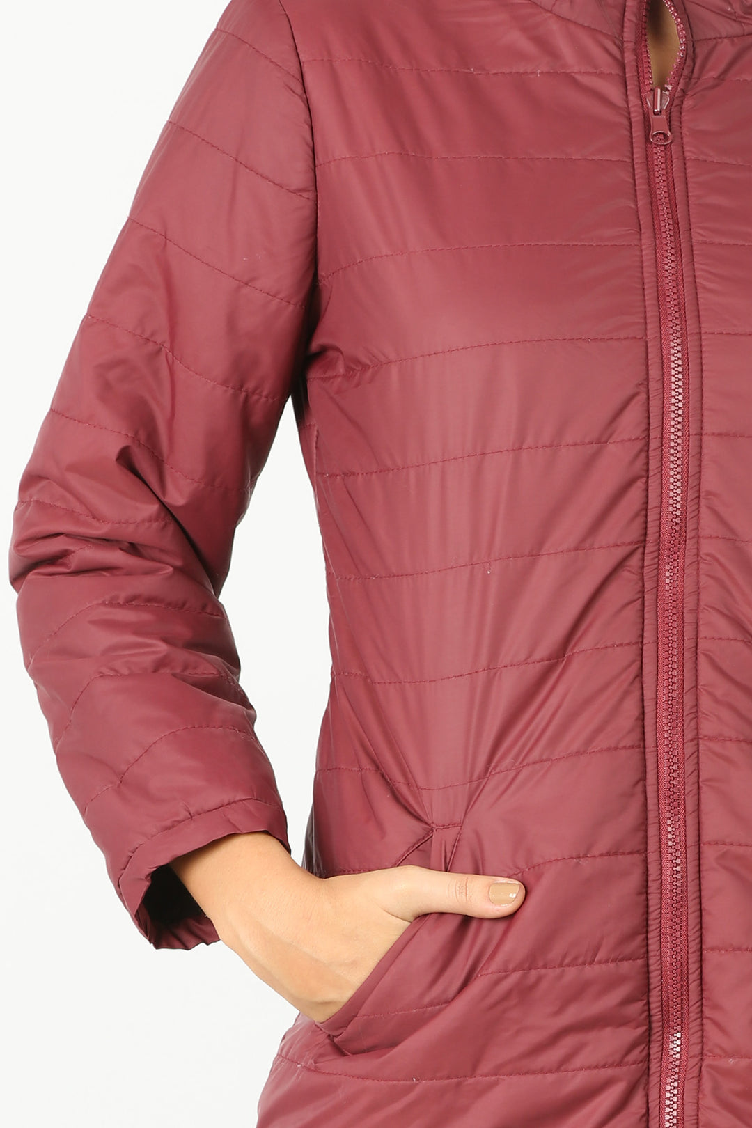 Maroon high neck Jacket