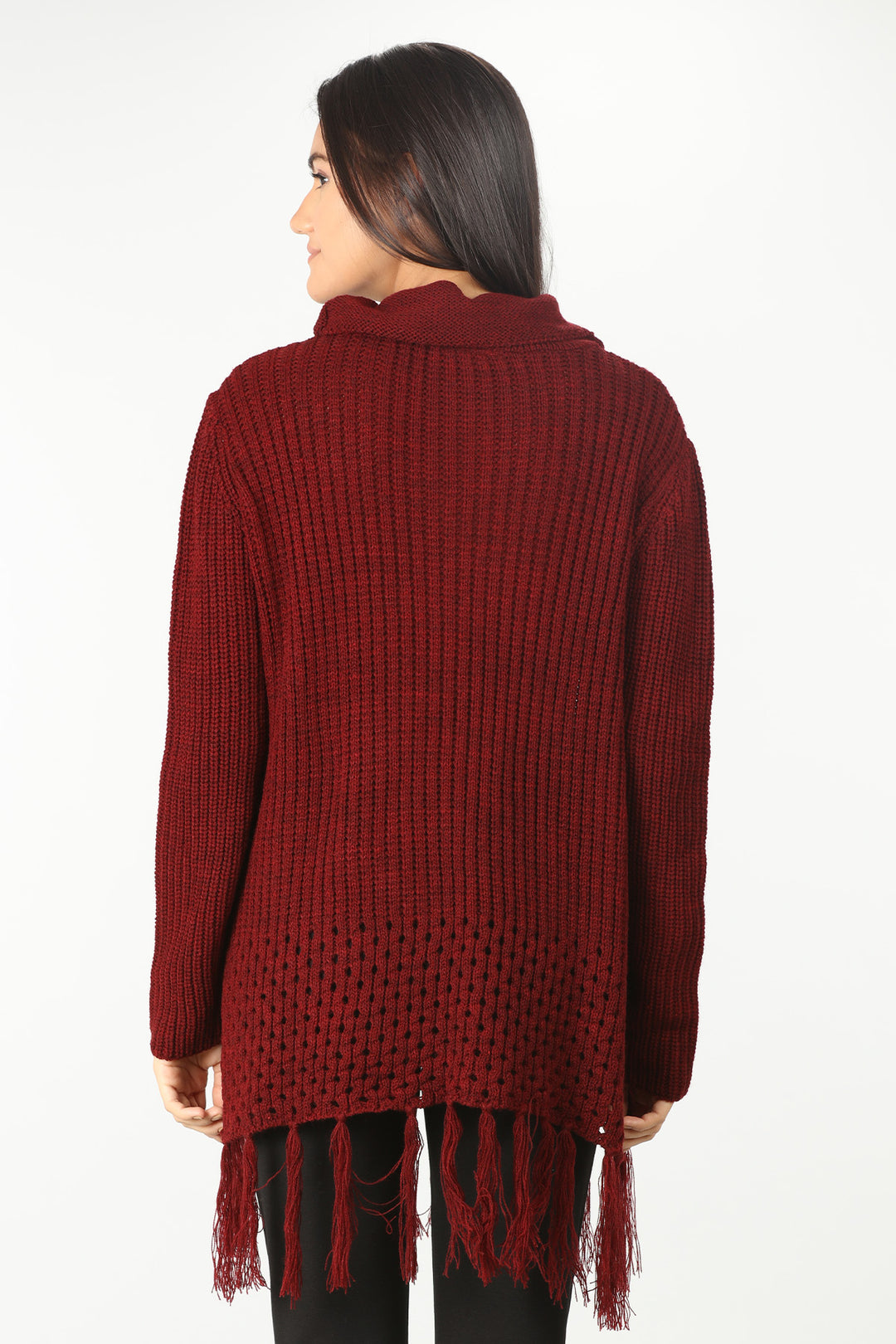 Maroon High Neck Sweater