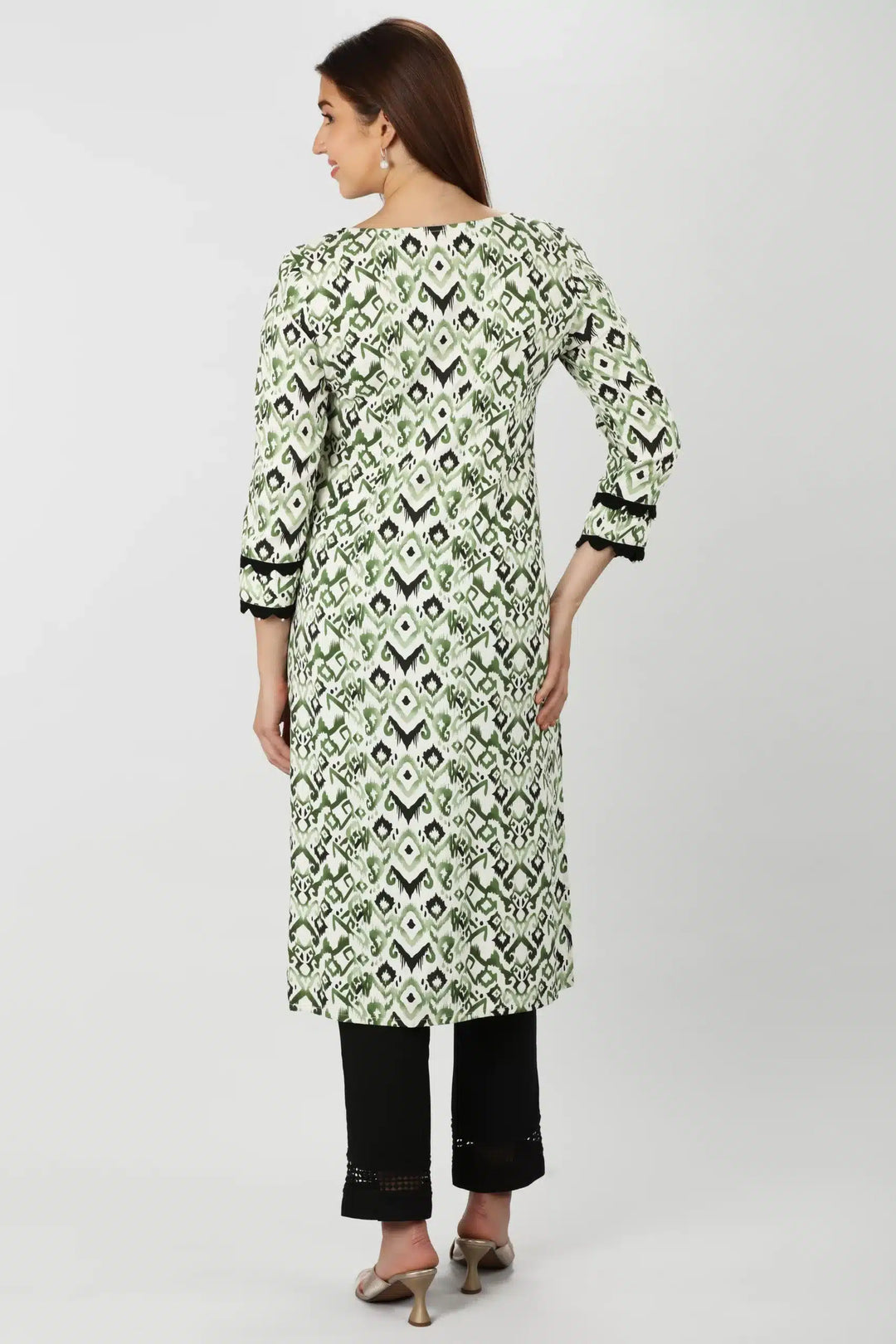 Rayon Radiance Green Printed Kurti