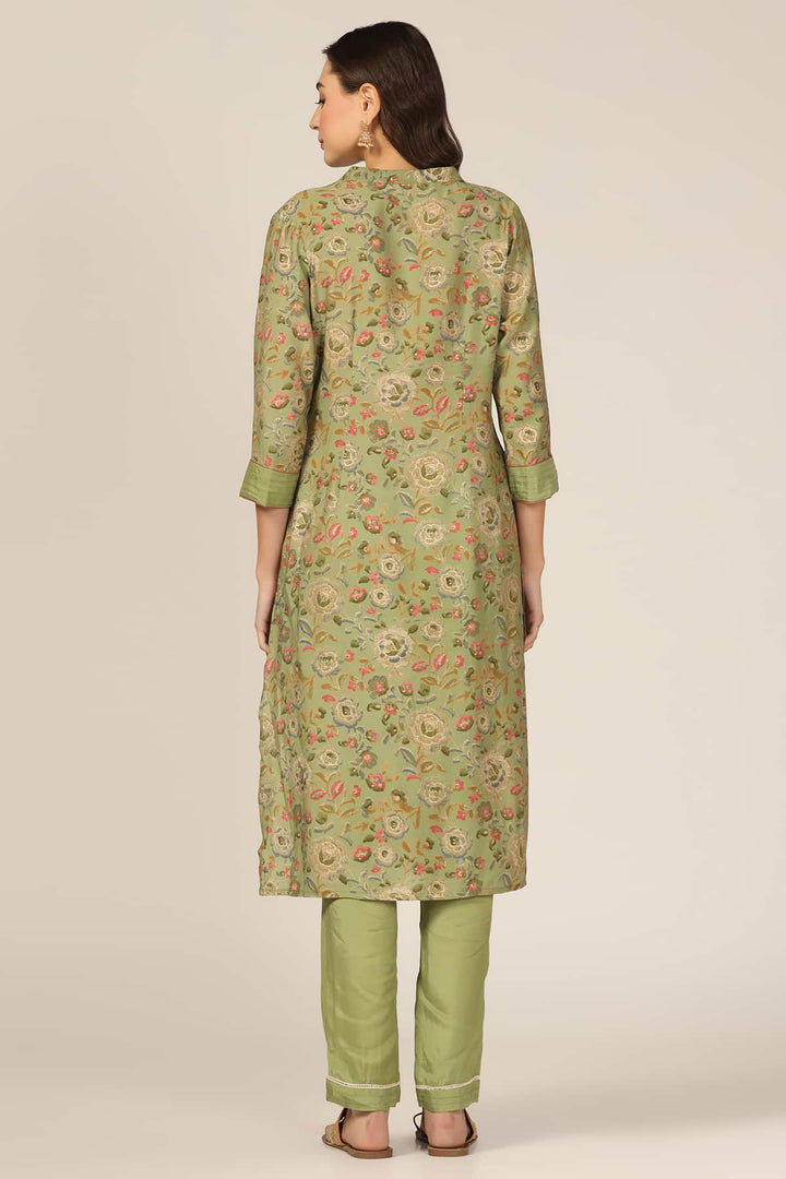 Green Pintuck Modal Kurti