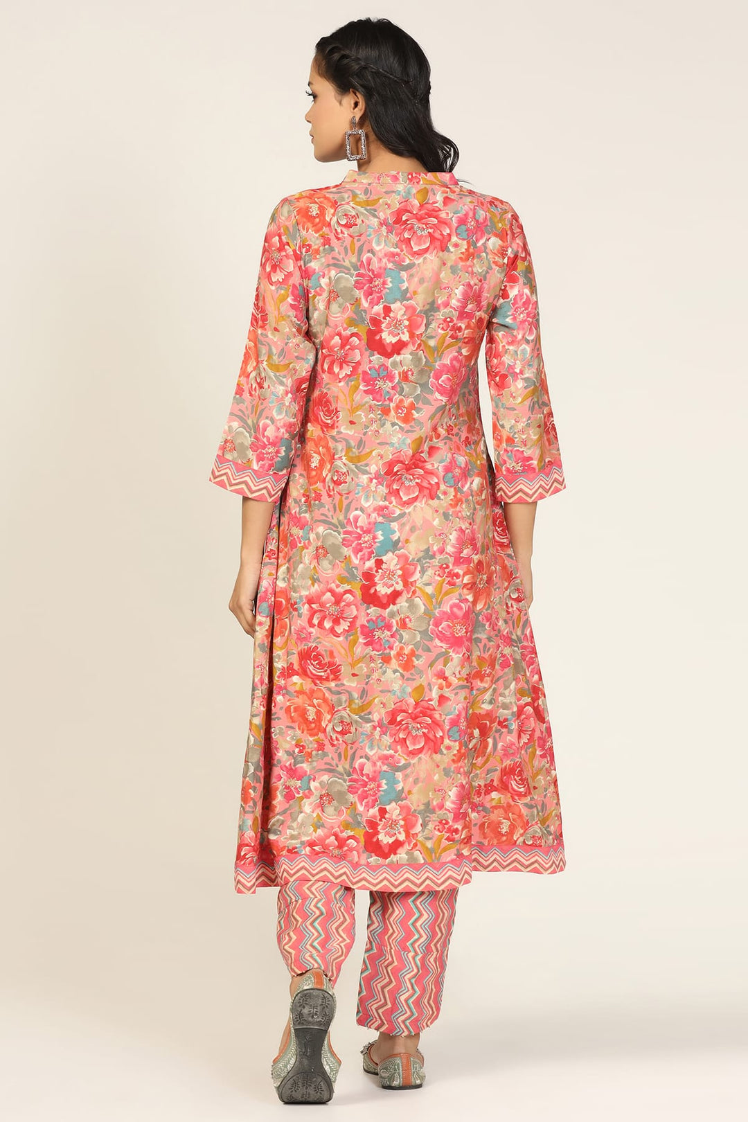 Pink Fusion Mandarin Kurti