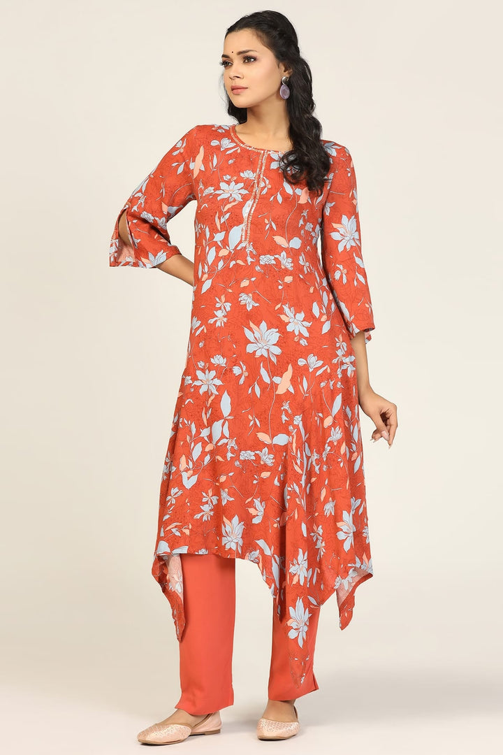 Rust Rayon Viscose Palazzo