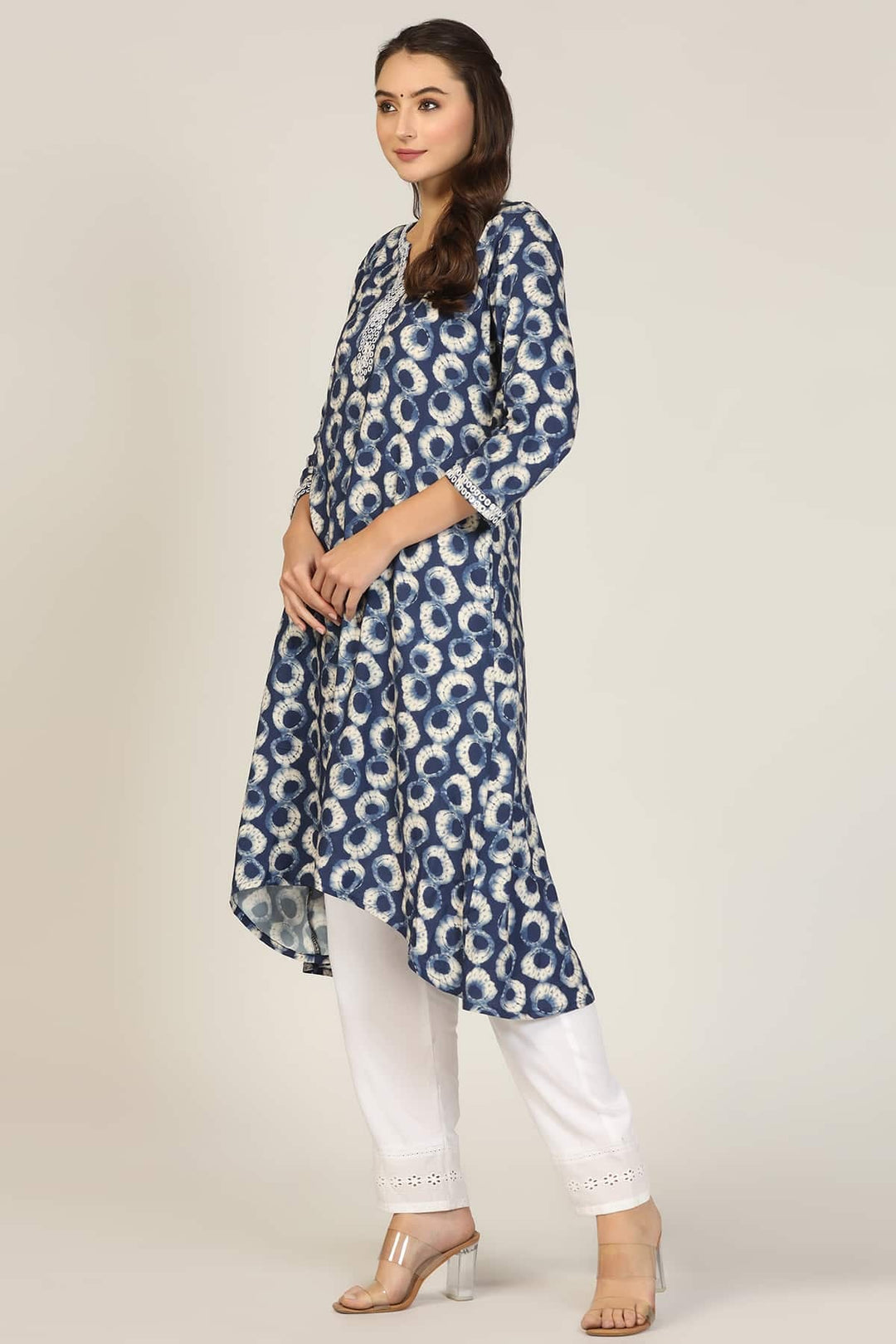 Indigo Blue Rayon A-Line Kurti