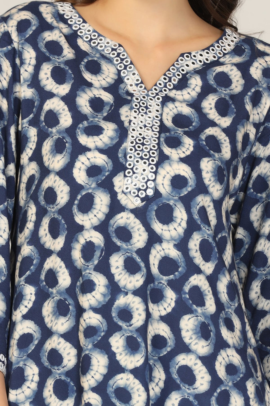 Indigo Blue Rayon A-Line Kurti