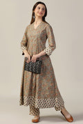Sage Green Printed Cotton Cambric Kurti