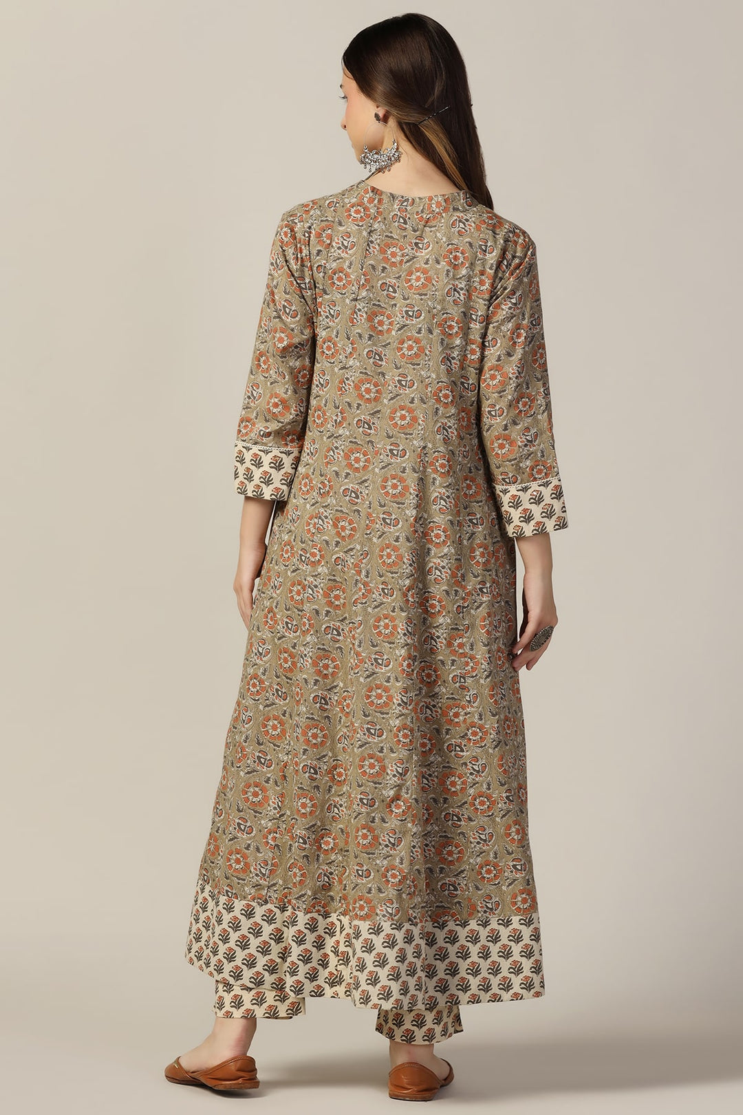 Sage Green Printed Cotton Cambric Kurti