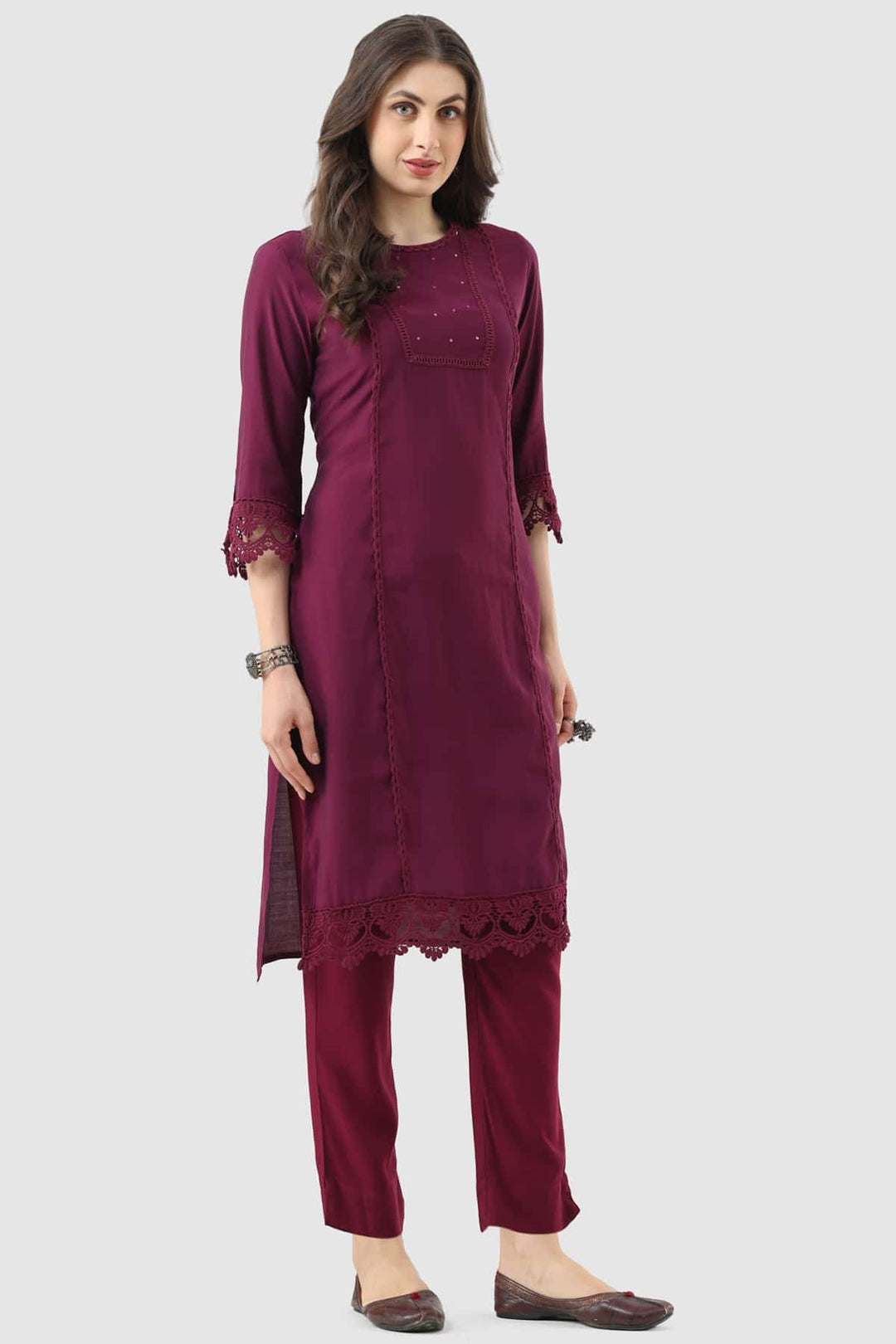Magenta Rayon Palazzo