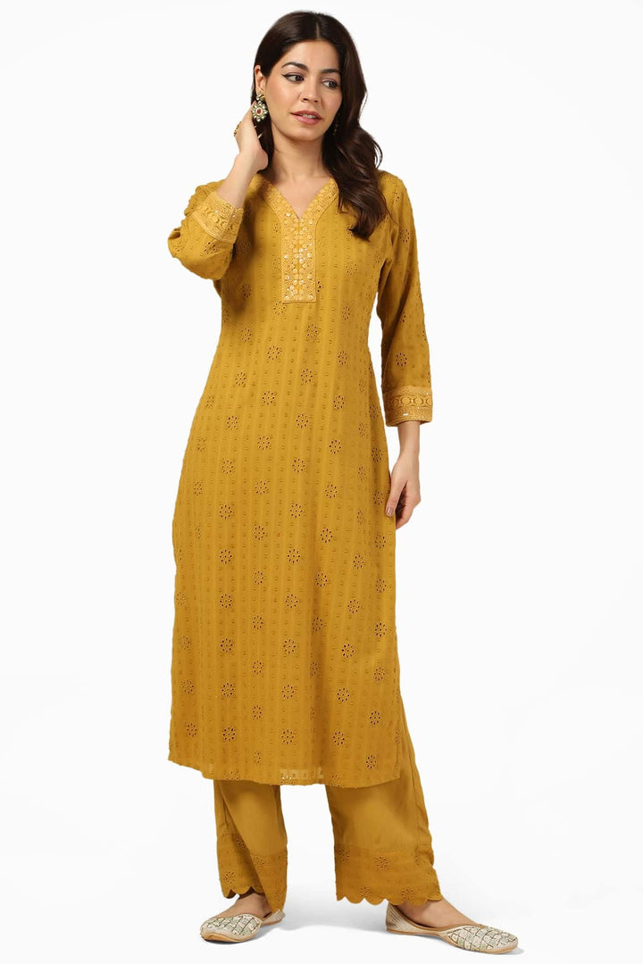 Solid Yellow Rayon Palazzo