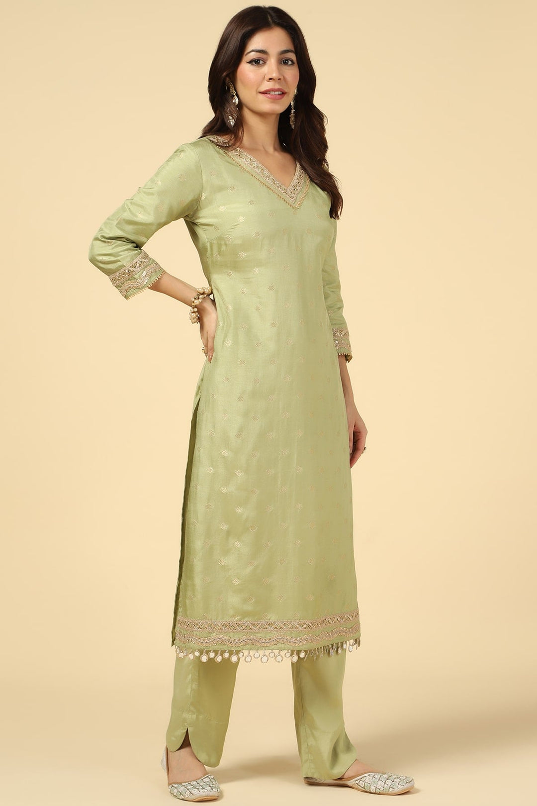 Green Emerald Elegance Festive Kurti