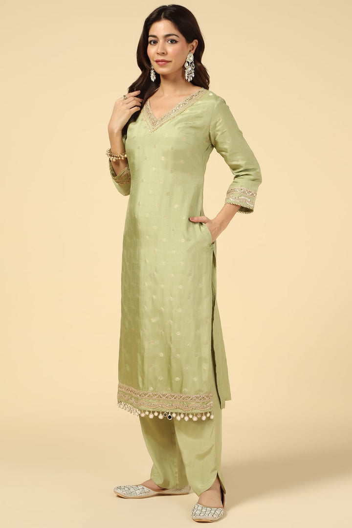 Green Emerald Elegance Festive Kurti