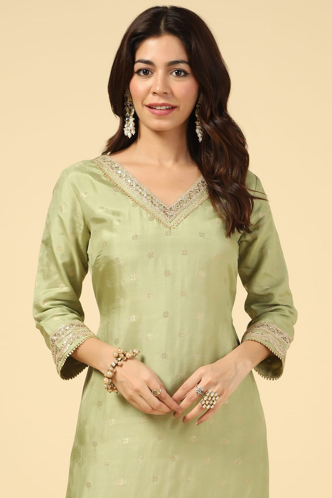 Green Emerald Elegance Festive Kurti