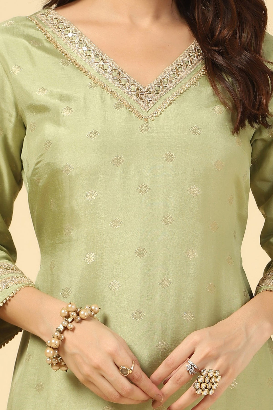 Green Emerald Elegance Festive Kurti