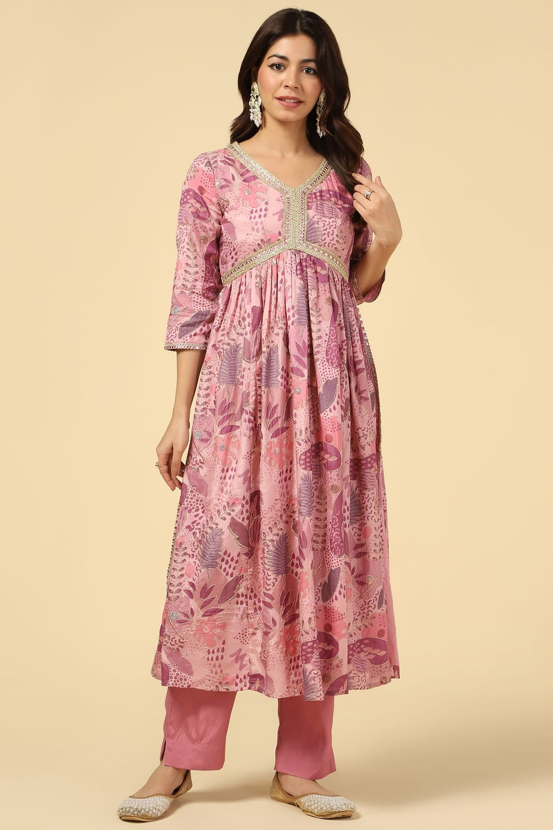 Pink Radiance Embroidered Kurti