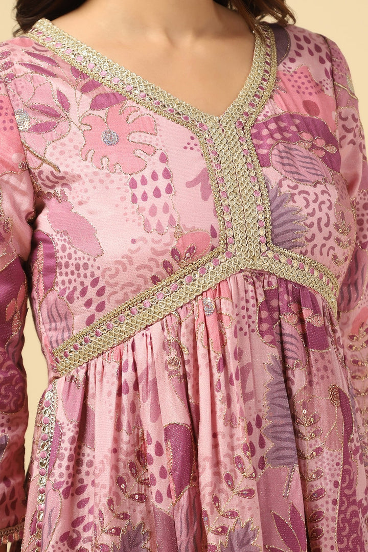 Pink Radiance Embroidered Kurti