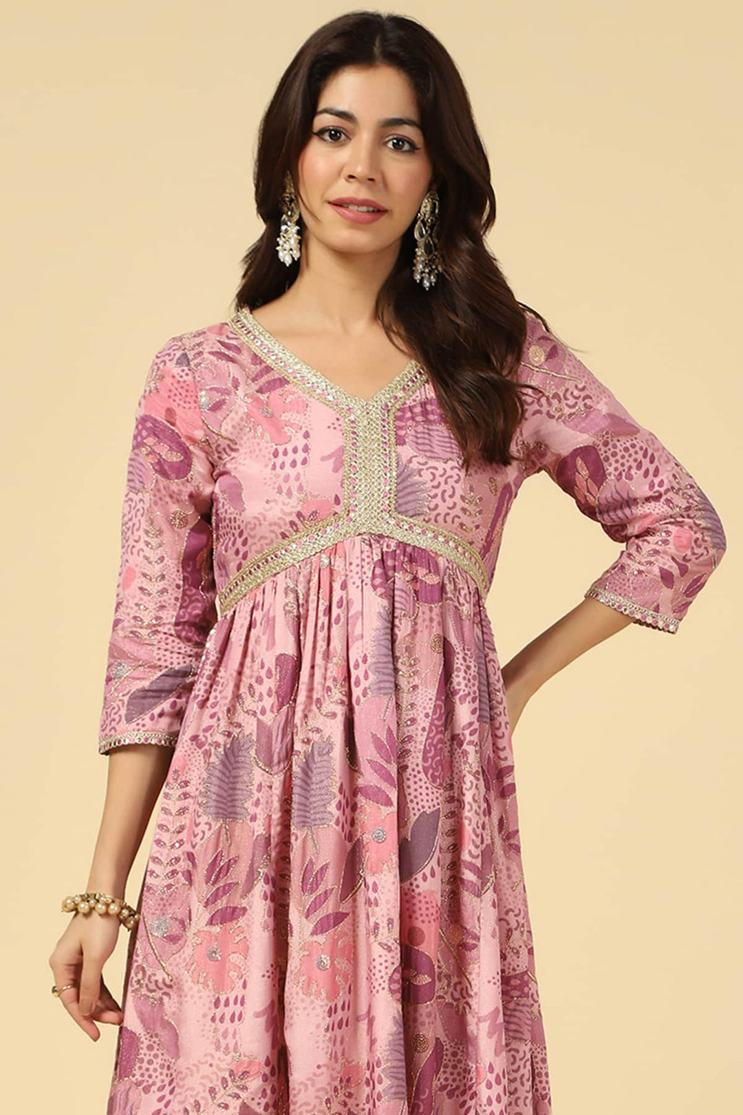 Pink Radiance Embroidered Kurti