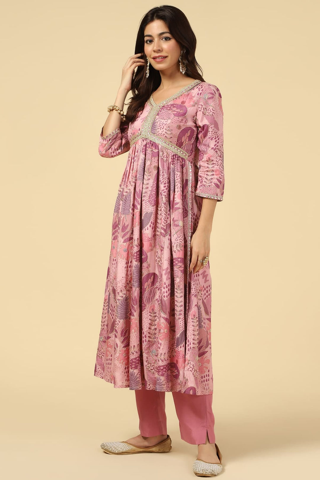 Pink Radiance Embroidered Kurti