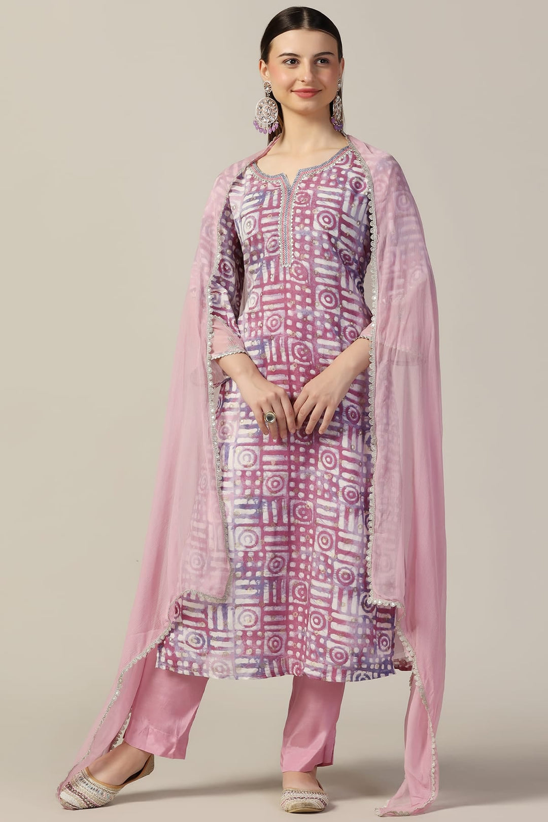 Onion Colour Solid Shantoon Palazzo