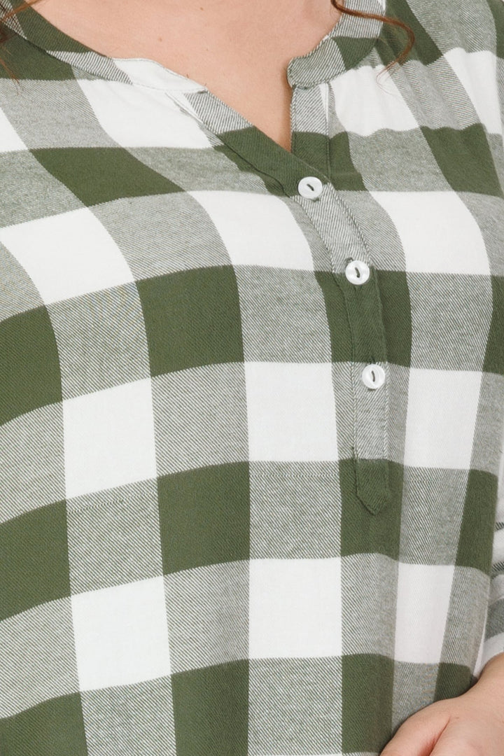 White Winter Kurti in Twill with 3/4th Sleeves