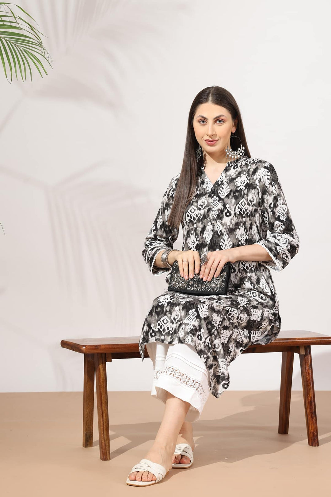 Grey Pintuck Rayon Kurti