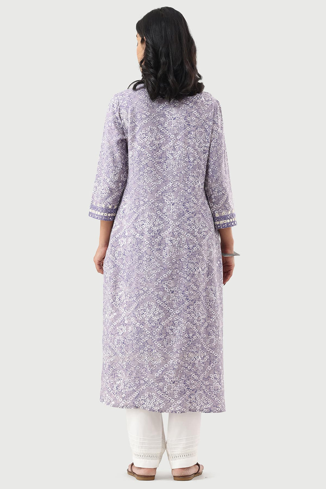 Lavender Printed Rayon Kurti