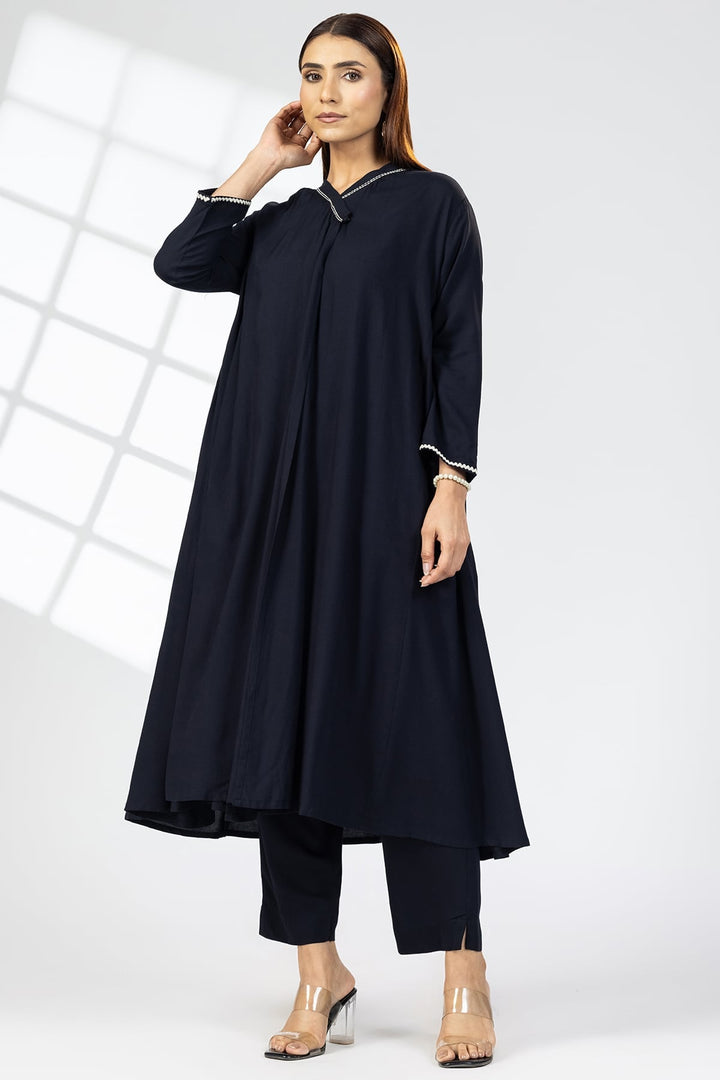 Solid Black Rayon Palazzo