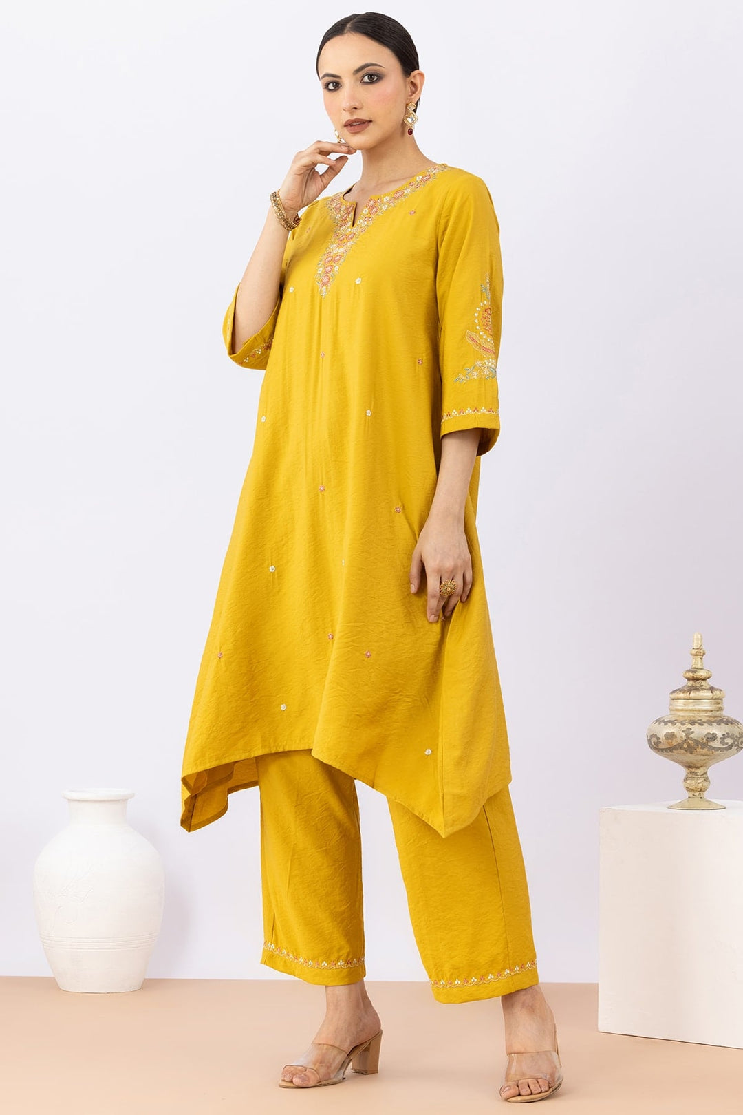 Mustard Yellow Kurta Set For Women