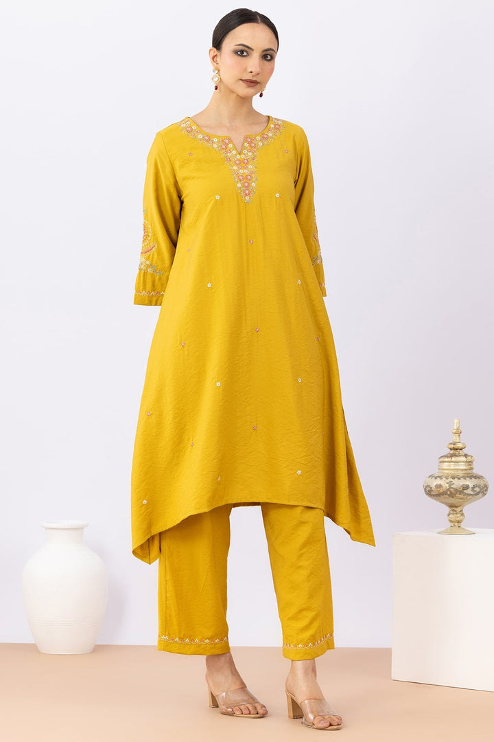 Mustard Yellow Kurta Set For Women