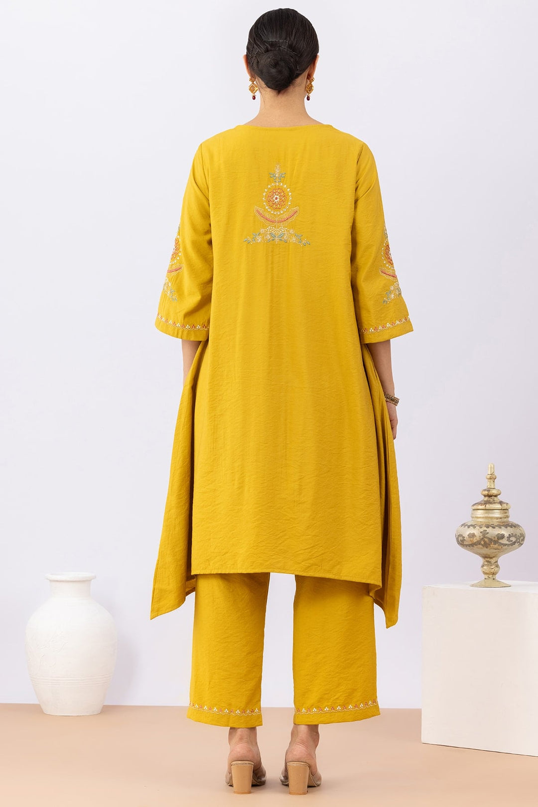 Mustard Yellow Kurta Set For Women