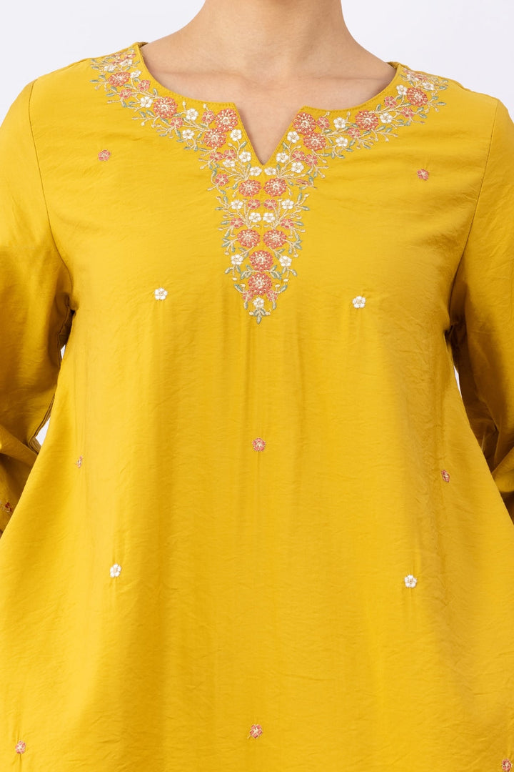 Mustard Yellow Kurta Set For Women