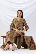 Printed Khaki Pashmina Winter Kurti