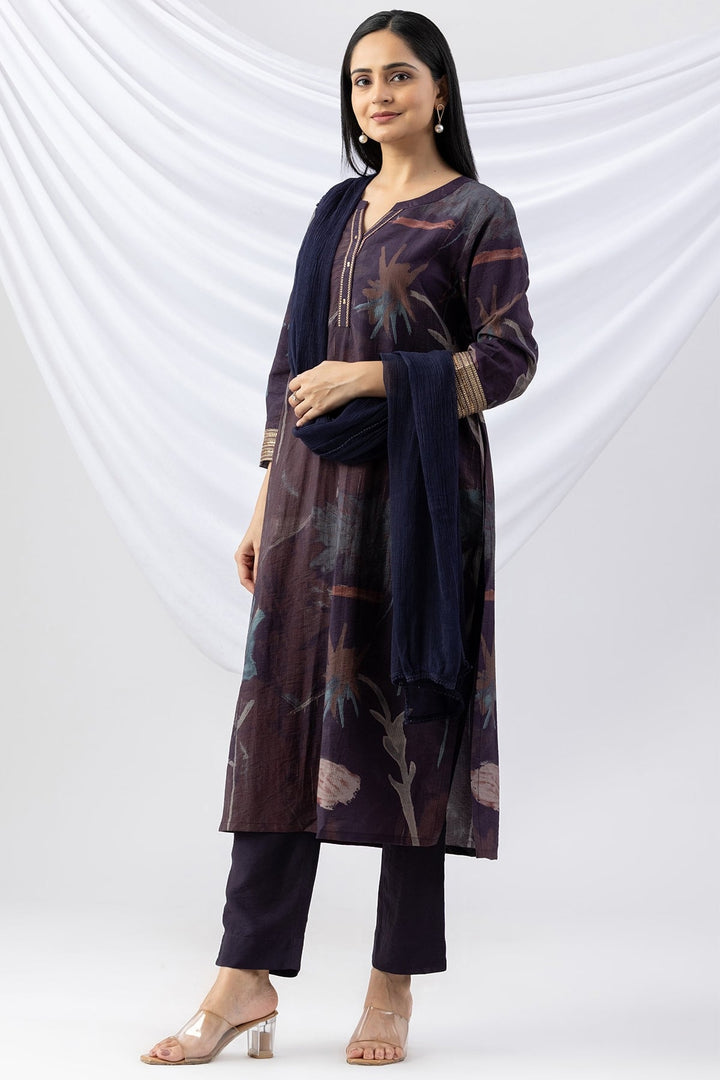 Purple Solid Chiffon Viscose Dupatta