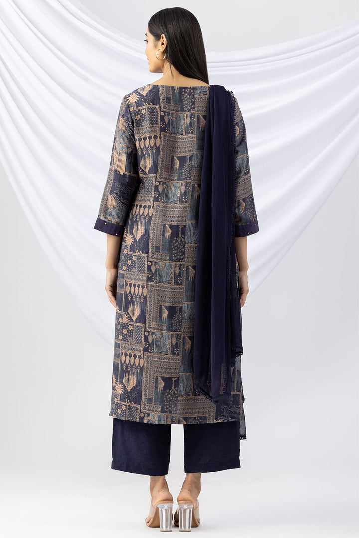 Printed Viscose Crush Kurti with Round Neck &amp; 3/4 Sleeves